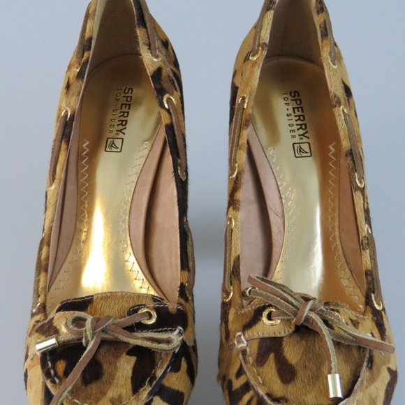SPERRY TOPSIDER Platform Heels Leopard Print US 9 - Picture 2 of 8